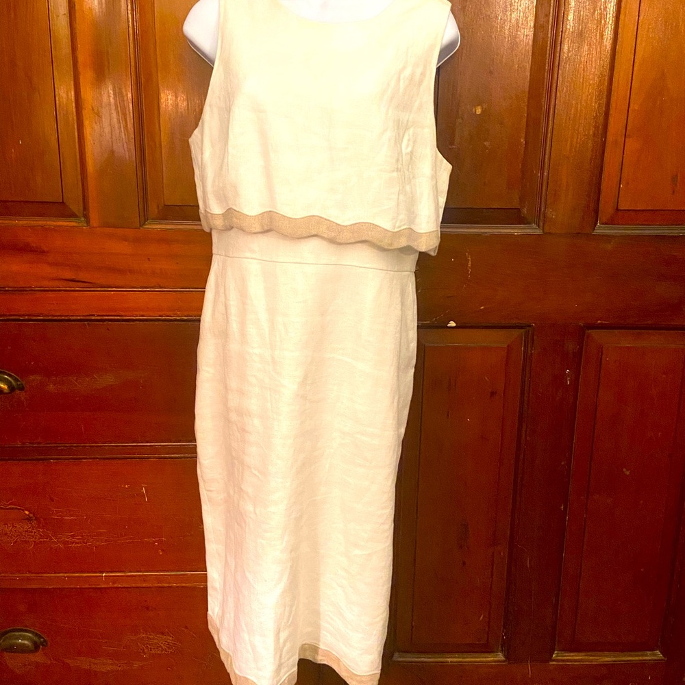 J Crew LINEN Dress with Pockets!